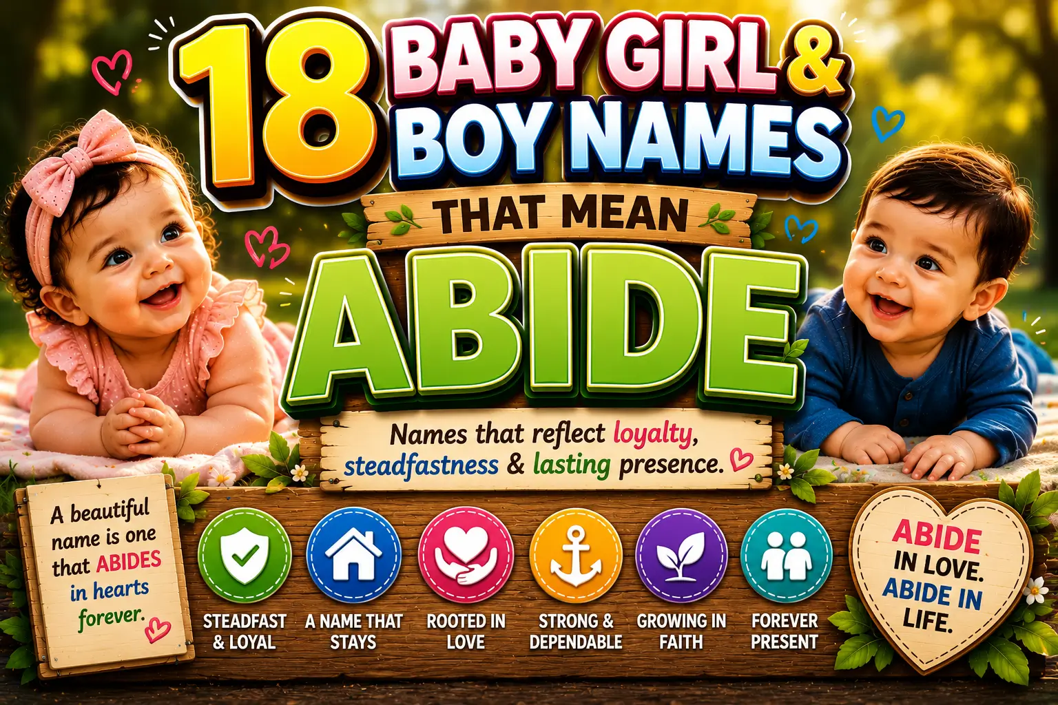 18 Baby Girl and Boy Names That Mean Abide