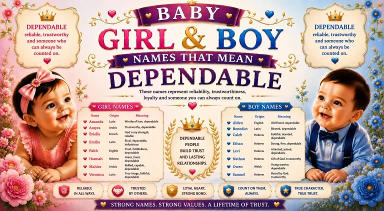 Baby Girl & Boy Names That Mean Dependable