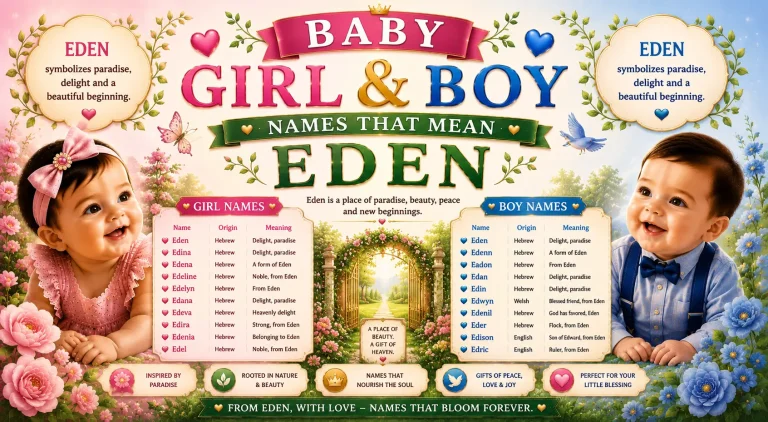 Baby Girl & Boy Names That Mean Eden