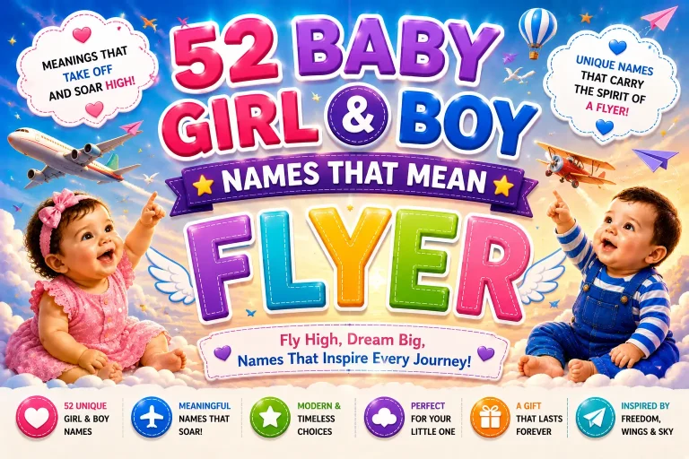 52 Baby Girl & Boy Names That Mean Flyer