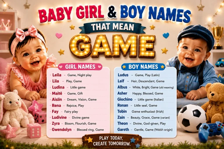 Baby Girl & Boy Names That Mean Game