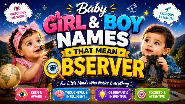 Baby Girl & Boy Names That Mean Observer